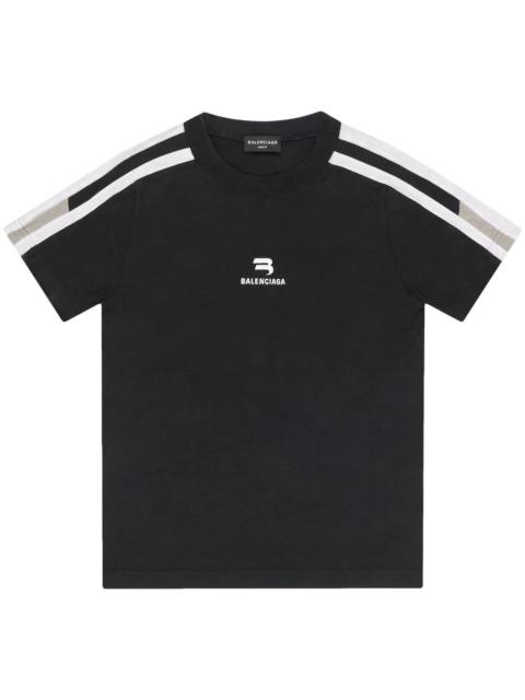 BALENCIAGA embroidered-logo stretch-cotton T-shirt