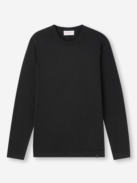 Derek Rose Men's Sweater Jacob Sea Island Cotton Black