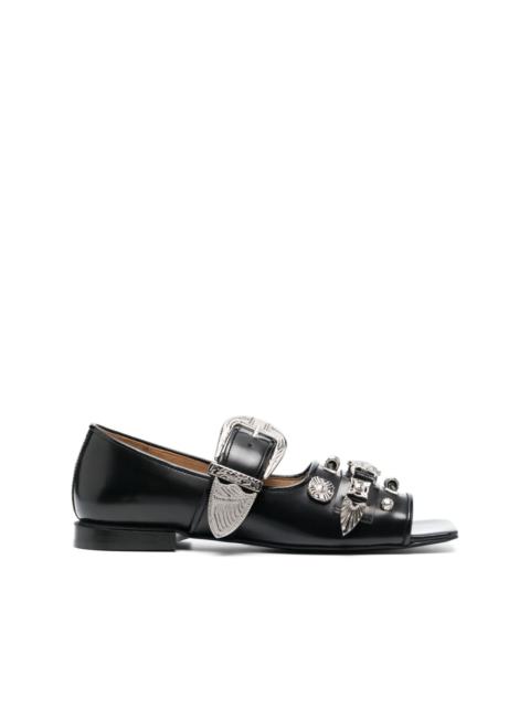 TOGA PULLA buckle-fastening open-toe ballerina shoes