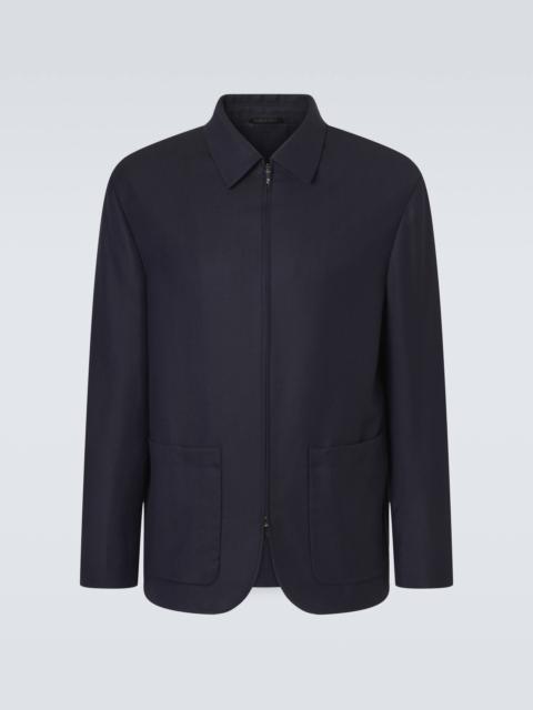 GIORGIO ARMANI Chevron wool and cashmere-blend jacket
