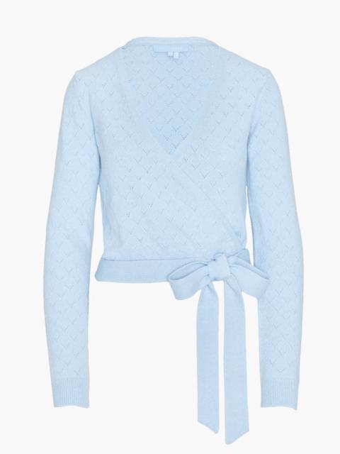 Hill House Home The Deirdre Wrap Sweater - Light Blue Pointelle