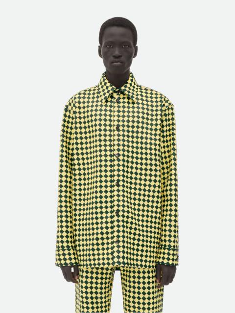 Bottega Veneta Leather Bicolor Intrecciato Shirt
