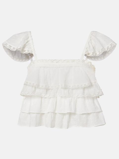 Poupette St Barth Anya ruffled cotton top