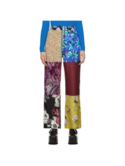 Multicolor Regenerated Scarves Trousers