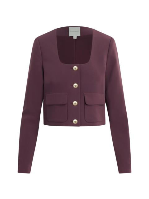 Favorite Daughter Women's The Laura Square-Neck Crop Jacket - Burgundy Dahlia
