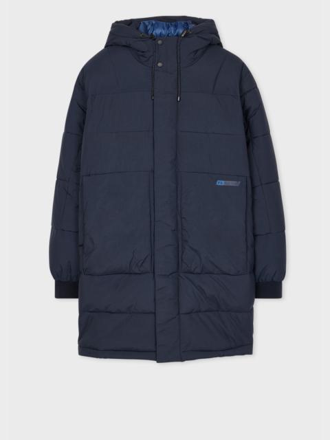 Paul Smith Navy Recycled-Nylon Long Wadded Coat