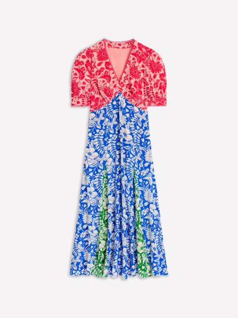 BODEN Rosie Godet Tea Dress-Multi, Wildflower Trail