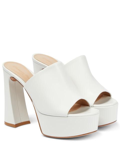Gianvito Rossi Holly leather platform mules