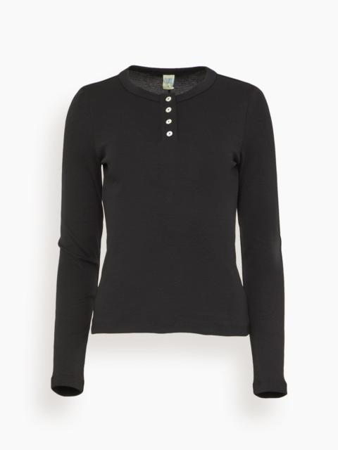 FLORE FLORE Jess Long Sleeve Top in Black