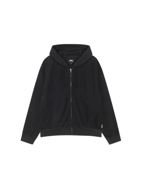 Stüssy Stussy Double Layer Waffle Zip Hoodie Black