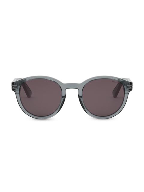 BVLGARI Men's B. Zero1 50MM Round Sunglasses - Transparent Dark Purple