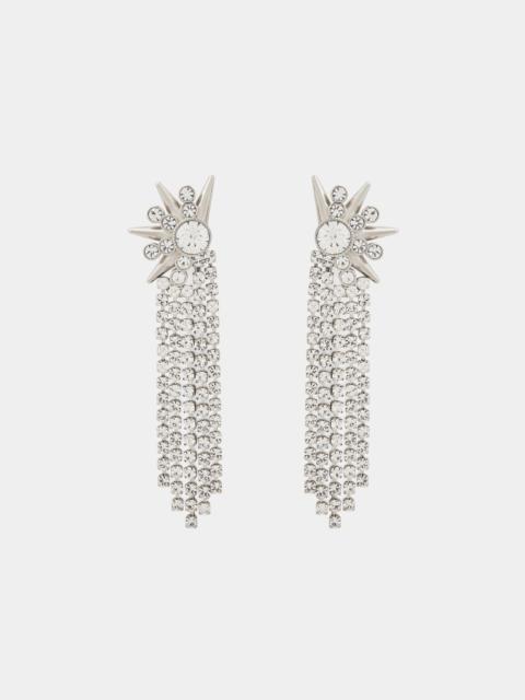 rabanne EARRINGS WITH FLOWER PENDANT AND FRINGES