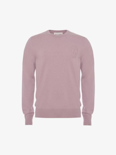 Alexander McQueen Men's Skull Crew Neck Jumper in Lilac