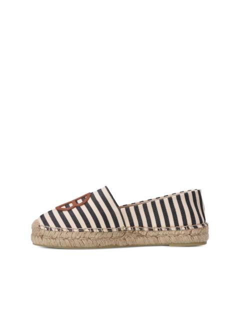 ANINE BING striped logo flat espadrilles
