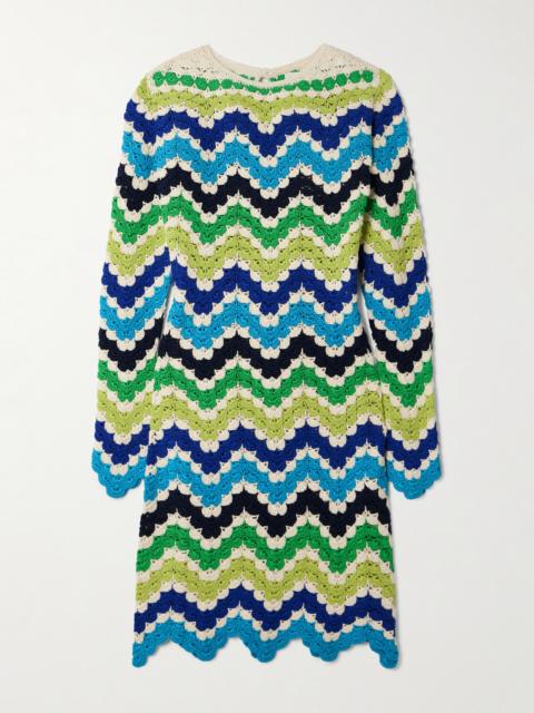 ESCVDO Victoria Scalloped Crocheted Cotton Mini Dress