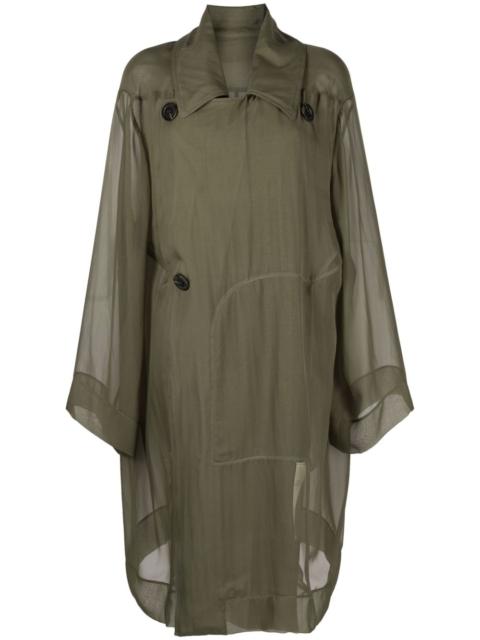 Rick Owens sheer silk trench coat