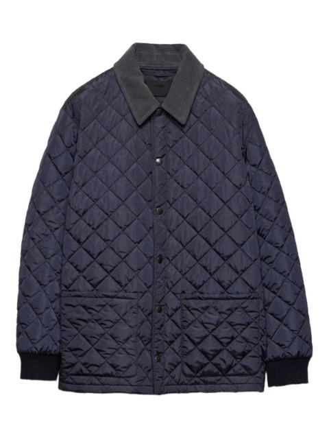 Prada quilted corduroy-collar jacket