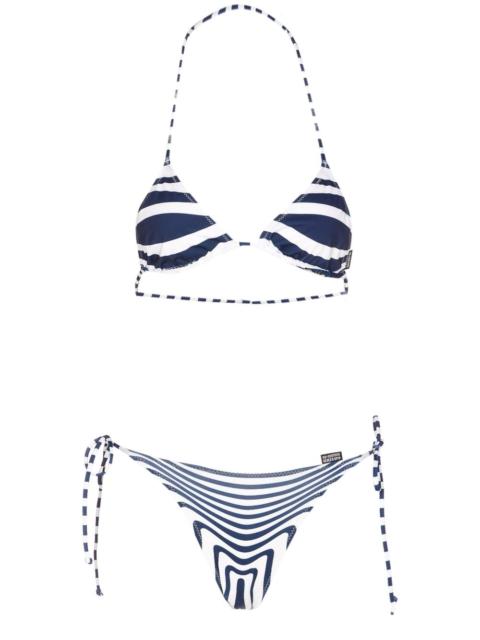 Jean Paul Gaultier striped lace-up bikini