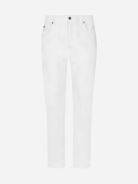 White regular stretch jeans