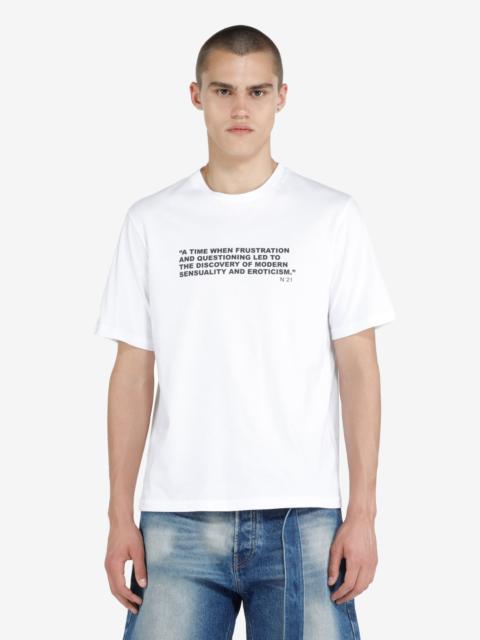 N°21 SLOGAN-PRINT COTTON T-SHIRT