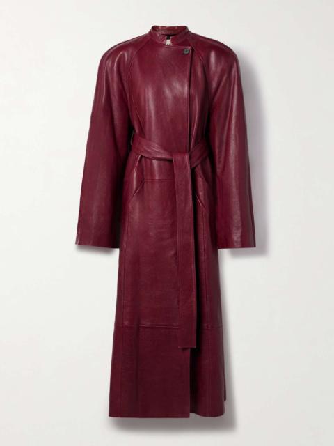 KHAITE Rothen oversized belted leather coat