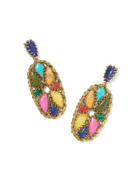 KENDRA SCOTT Dolly Parton x Kendra Scott Patchwork Vintage Gold Statement Earrings