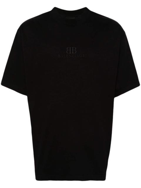BALENCIAGA logo-embroidered cotton T-shirt