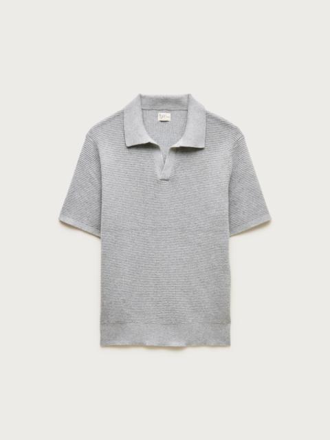 J.CREW Short-sleeve cotton waffle-knit johnny-collar sweater-polo