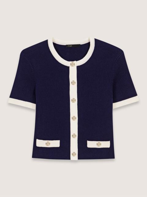 maje Contrasting cropped cardigan