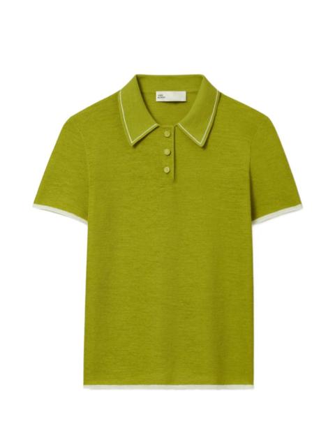 TORY BURCH wool polo top