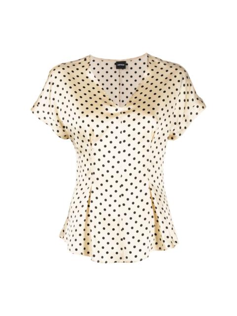 Aspesi polka-dot flared silk blouse