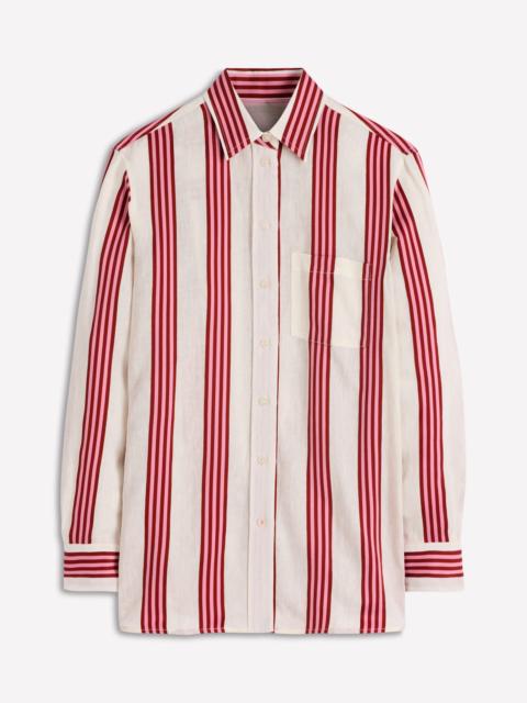 BODEN Sadie Relaxed Linen Shirt-Ivory, Brown, Pink Stripe