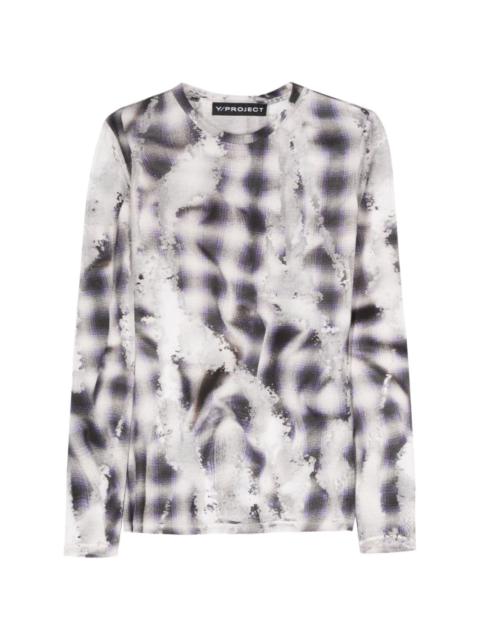 Y/Project check-pattern long-sleeve T-shirt