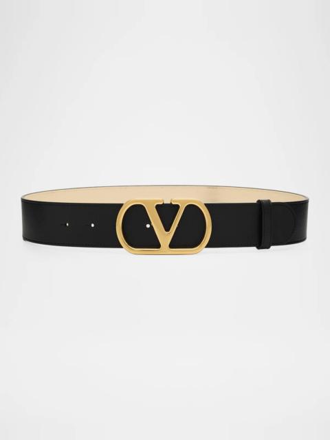 Valentino VLogo Signature Reversible Shiny Calfskin Belt 40MM