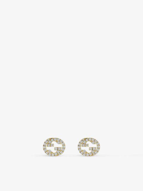 Interlocked G 18ct yellow gold and 0.38ct diamond stud earrings