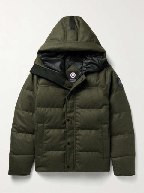 Canada Goose Macmillian Logo-Appliquéd Quilted Recycled Wool-Blend Hooded Down Parka