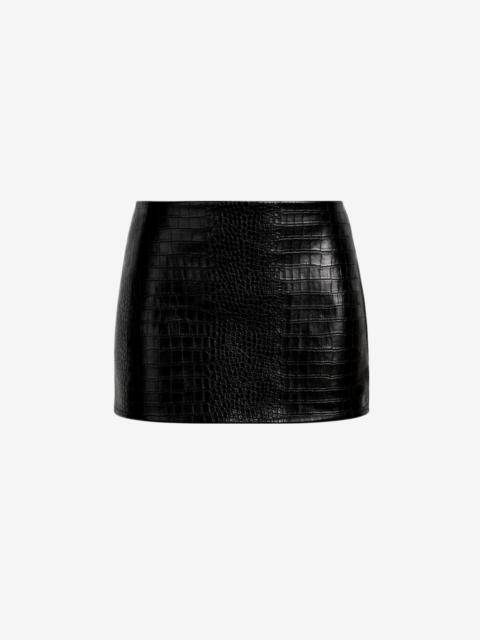 The Frankie Shop Leona Croc Faux Leather Mini Skirt - Black