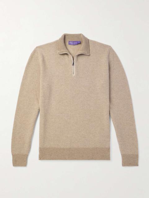 Birdseye Cashmere Half-Zip Sweater