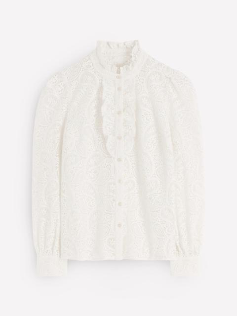 BODEN Sasha Lace Top-Ivory