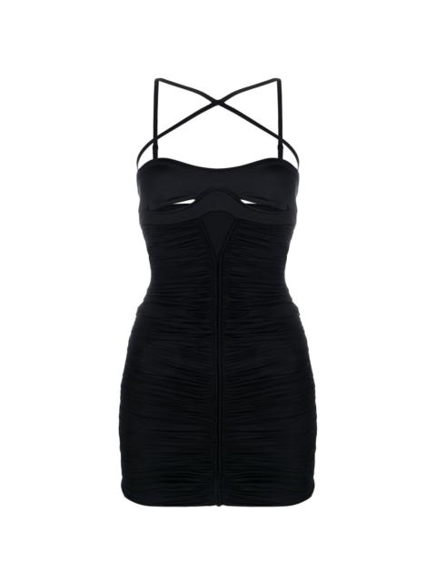 cut-out detail ruched minidress