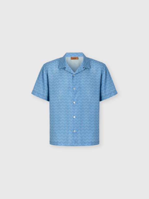 Missoni Bowling shirt in viscose with tone-on-tone zigzag print