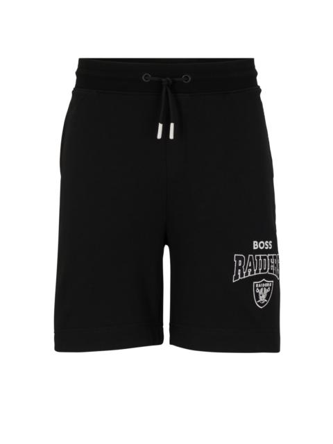 BOSS BOSS X NFL COTTON-TERRY SHORTS WITH COLLABORATIVE BRANDING