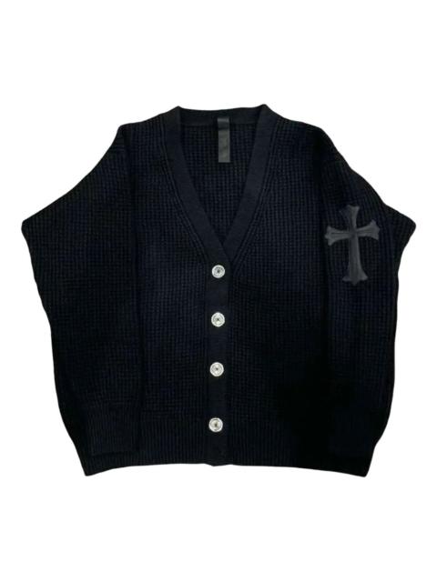Chrome Hearts cross-patch waffle knit cardigan