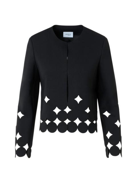 AKRIS Women's Jersey Dropping Dot Cut Out Jacket - Black