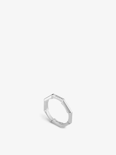Link to Love logo-embossed 18ct white gold ring