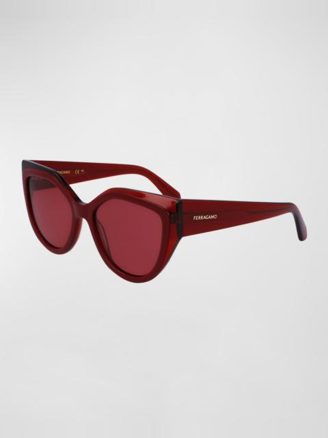 FERRAGAMO Classic Logo Acetate Cat-Eye Sunglasses