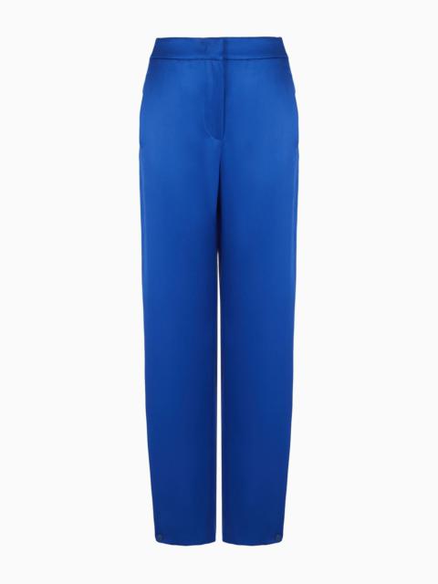 Straight-cut trousers in double silk satin