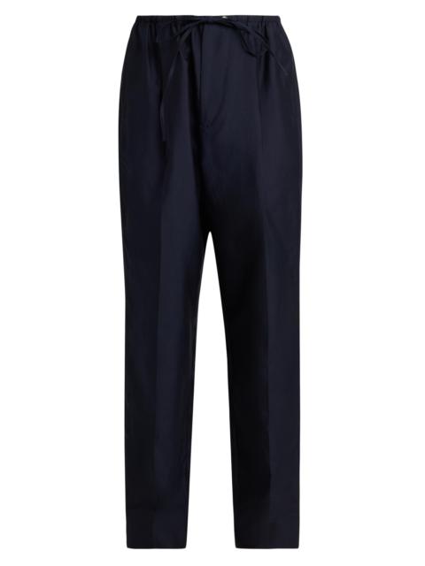 Bottega Veneta Men's Cotton-Silk Drawstring Trousers - Midnight Blue
