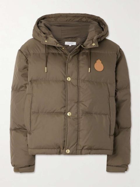 Sporty & Rich Equestrian Drop logo-appliquéd quilted shell hooded down jacket Brown