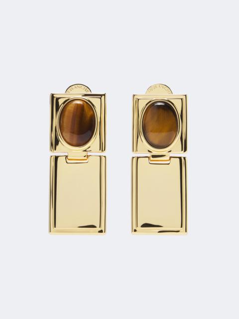 DÉHANCHE Signet Stone Tiger's Eye 18kt gold-plated earrings